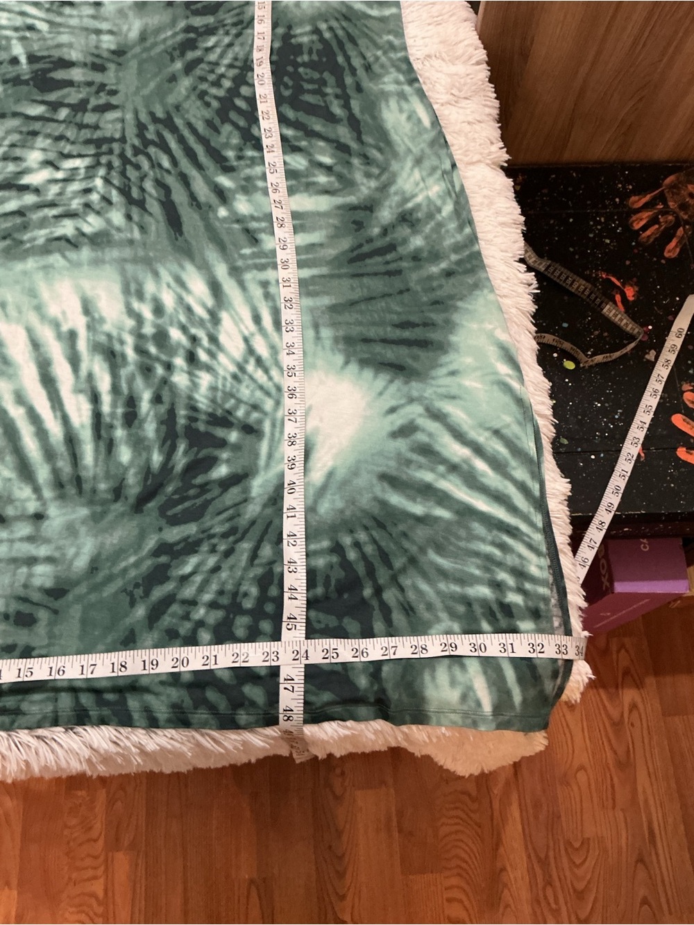 NWT Sonoma Goods for Life 3X Green Tie-Dye Lounge Maxi Dress Plus Size - Picture 9 of 14